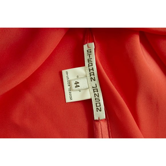 Peach Color Handkerchief Halter Silk Top - Picture 5 of 6